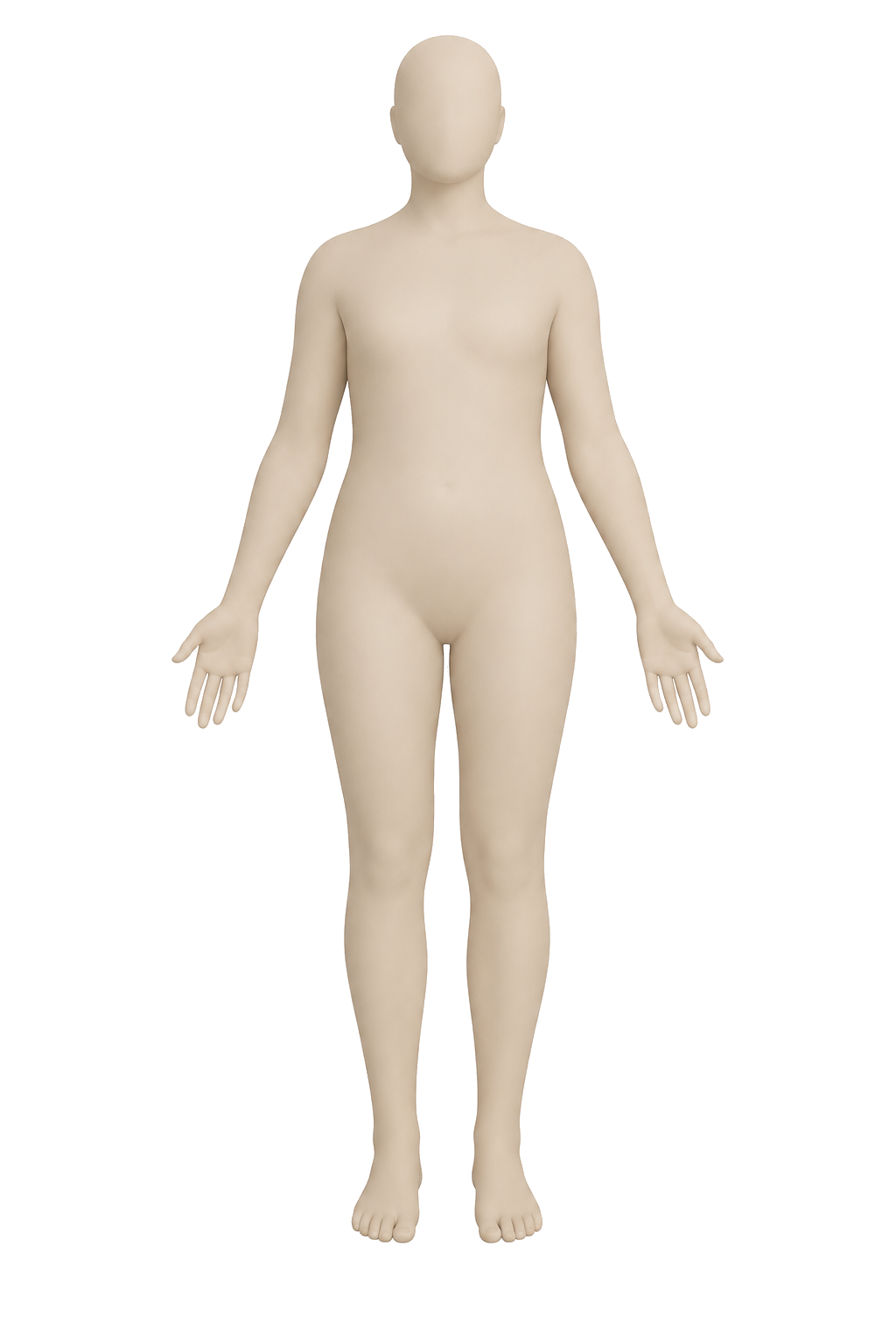Cuerpo de frente; elige una zona