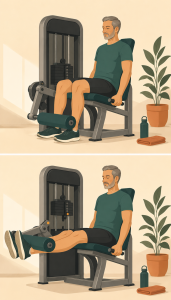 Extensión de piernas en máquina