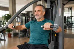 Gimnasio después de los 50: qué máquinas, cómo progresar y el papel de la potencia